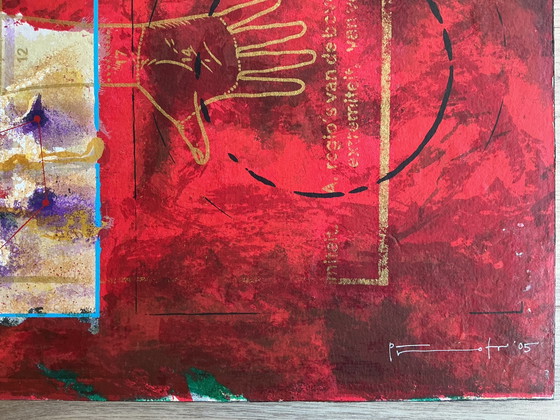 Image 1 of Piotr Konkel - tríptico ‘Abrazo’ - serigrafías sobre tabla
