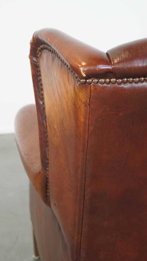 Image 1 of Vintage Schapenleren Oorfauteuil