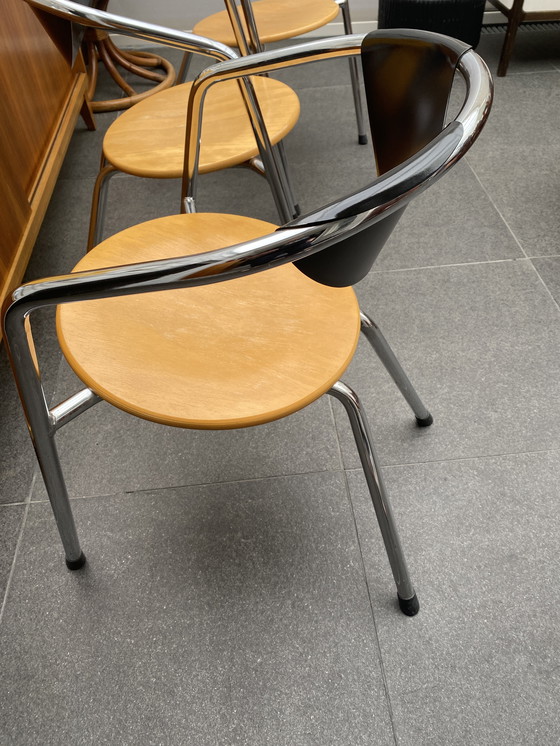 Image 1 of Set Van 3 Plurima Italiaans Design Eetkamer Stoelen,