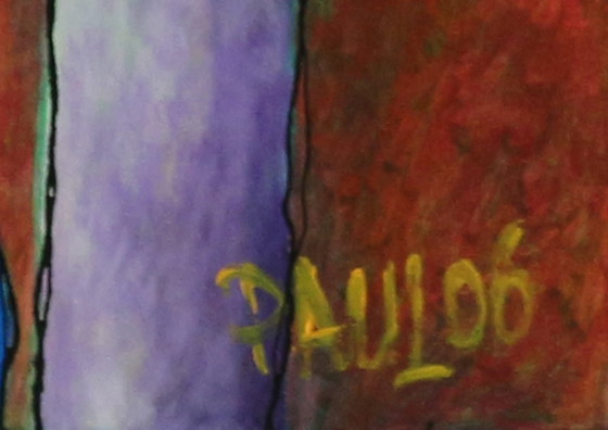 Image 1 of Ancienne peinture "Une promenade dans le parc".