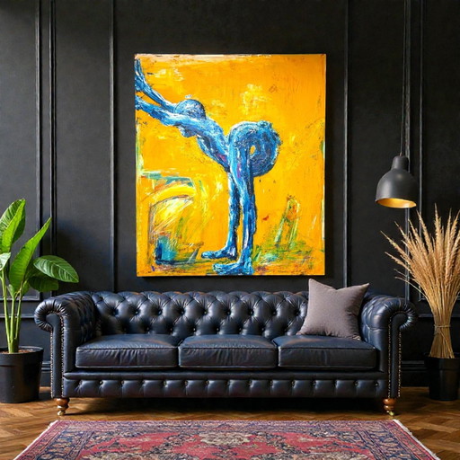 Vintage Monumental Original Painting Quo Vadis XVIII 140x120cm / Monumental Original Painting Contemporary Expressionism