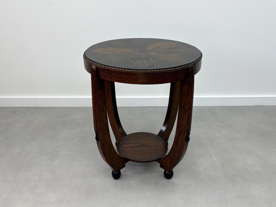Amsterdam School Art Deco side table from the 1920s/30s, Wood, Brown (photo 8 of 10)