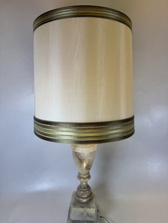 Image 1 of Elegant vintage table lamp made of alabaster and marble - warm light, timeless class