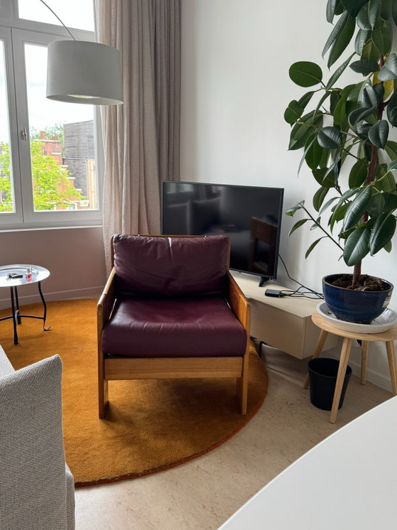 Image 1 of Vintage Italian Leather Armchairs - 1970s