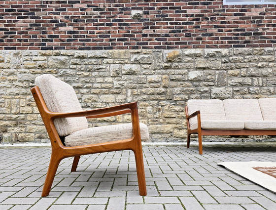 Image 1 of Set di sedute Ole Wanscher France and Son, divano e poltrona vintage anni '60 '70, stile Mid Century.