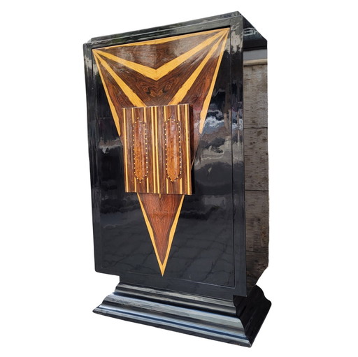 Mueble Bar, Madera Lacada y Marquetería de Maderas Exóticas, Art Déco, 30’s - Francia