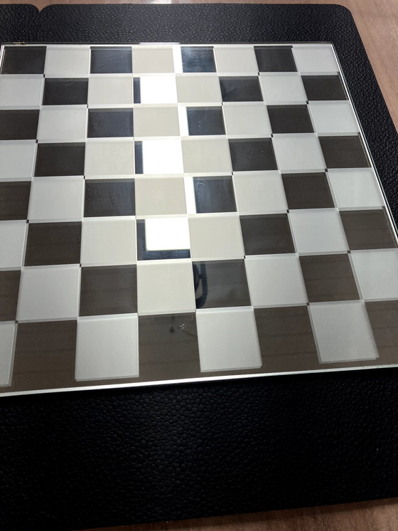 Image 1 of Schachbrett auf Spiegel mit Glasbauern, komplett selbst gemacht