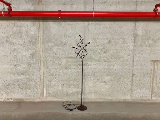 lampadaire en fer brun rouille / lampadaire - 175cm de haut
