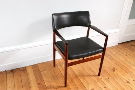 Vintage Scandinavische fauteuil van palissanderhout, ontworpen door Erik Worts, 1960. – Wood (photo 2 of 12)