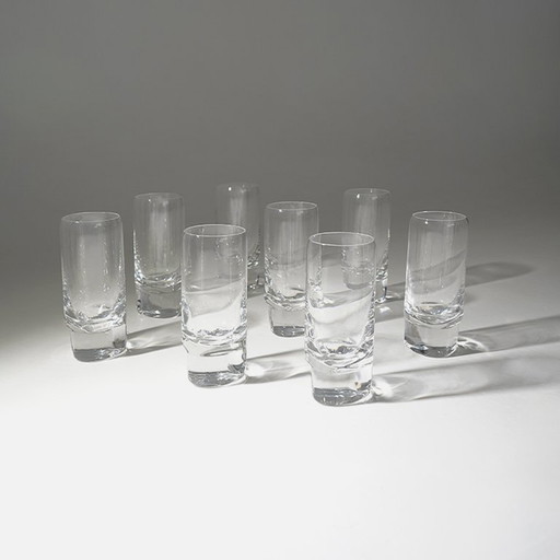 8 vasos "Pitagora Highball" de Marco Zanuso para Arnolfo di Cambio, años 70