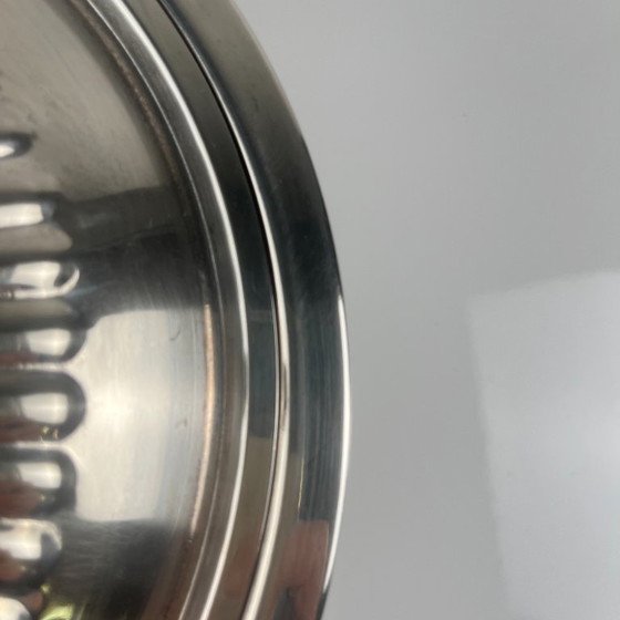 Image 1 of Fuente/sopera italiana de metal plateado para verduras, PM Italy, circa 1960-1980
