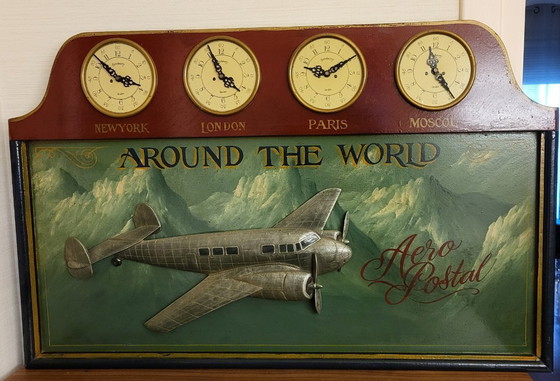 Image 1 of Imagen de reloj de avión de madera de Country Corner
