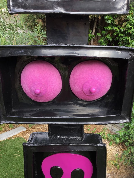 Sculpture moderniste cubiste vintage de l'artiste Michel Froment – Plastic, Metal (photo 3 of 10)