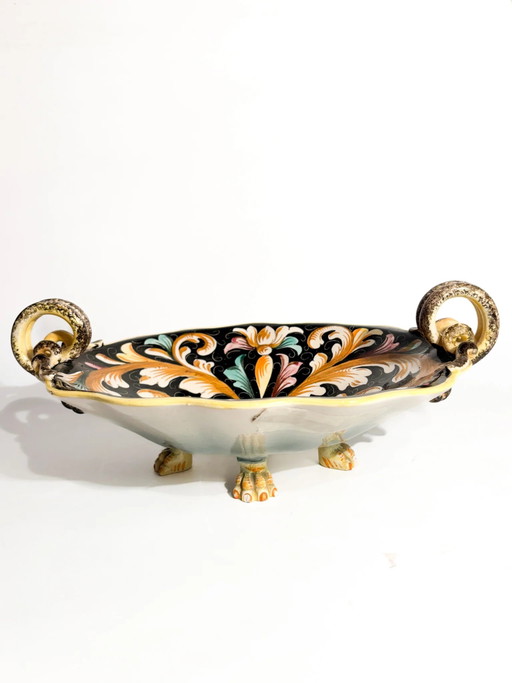 Handbemaltes Säulen-Keramik-Mittelstück aus den 1950er Jahren – decoratieve objecten, Ceramic