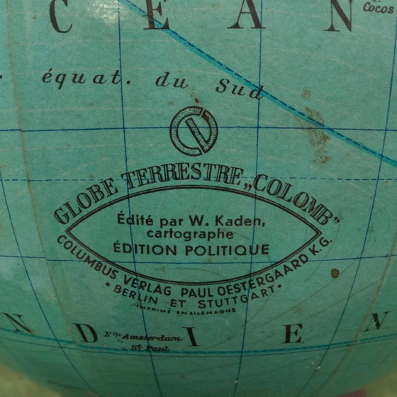 Image 1 of Mappamondo antico d'epoca su supporto in legno