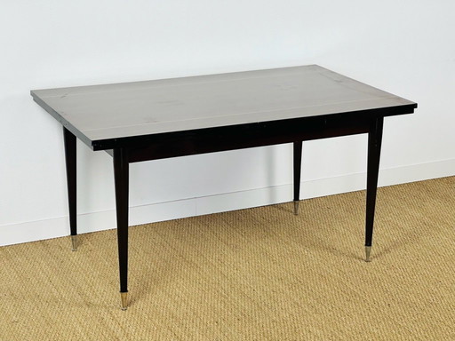 Uitschuifbare modernistische eettafel van Macassar ebbenhout, 1950