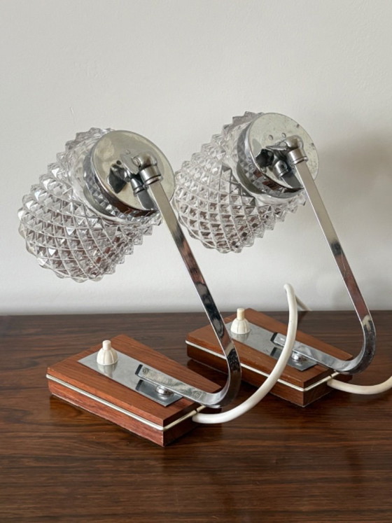 Vintage retro 70s German bedside lamps by Richard Essig – Table lamps, Glass (photo 9 of 12)