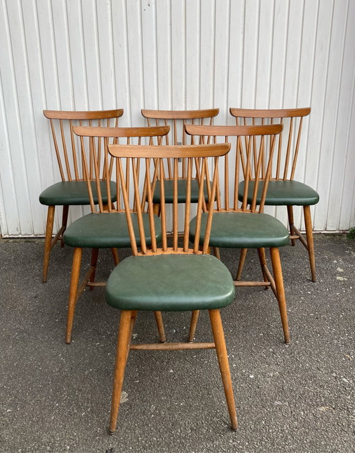 6 Scandinavische eetkamersets vol teak