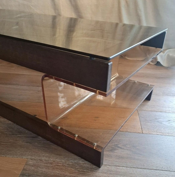 Tavolino da caffè vintage Roche Bobois Wengé Acrilico – Tavolini da caffè, Legno, Vetro (photo 11 of 15)