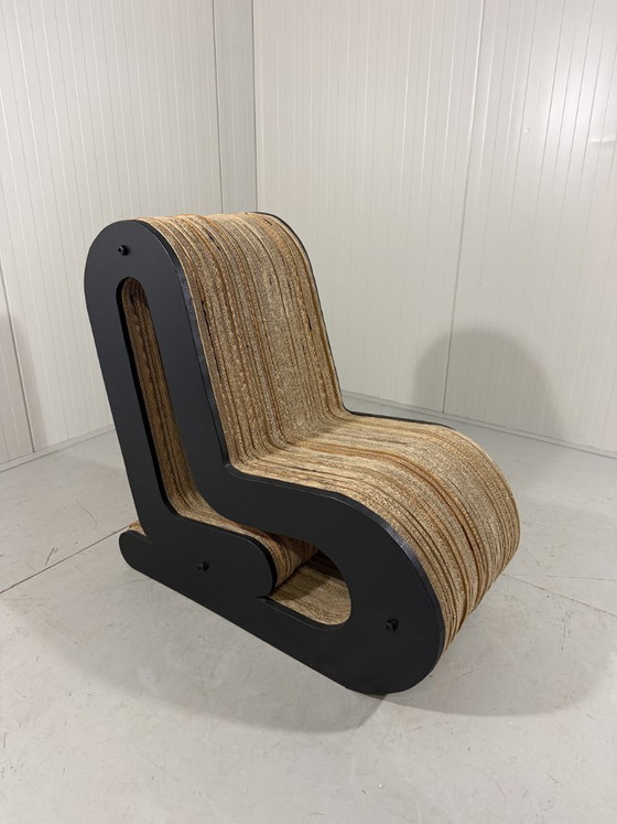 Image 1 of Unieke design lounge stoel karton & multiplex 1990's