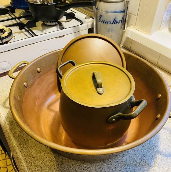 Image 1 of French jam bowl. Marmite pan