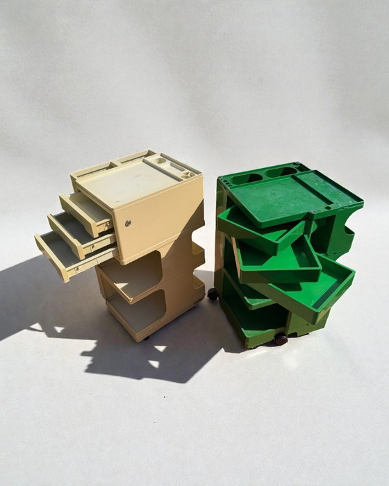 Image 1 of Chariot d'artiste Boby B33 original, de couleur verte, conçu par Joe Colombo pour Bieffeplast dans les années 1970.