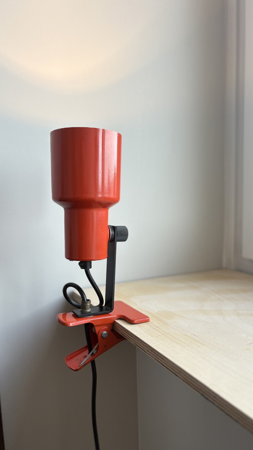 Philips vintage clamp spotlight - orange with black