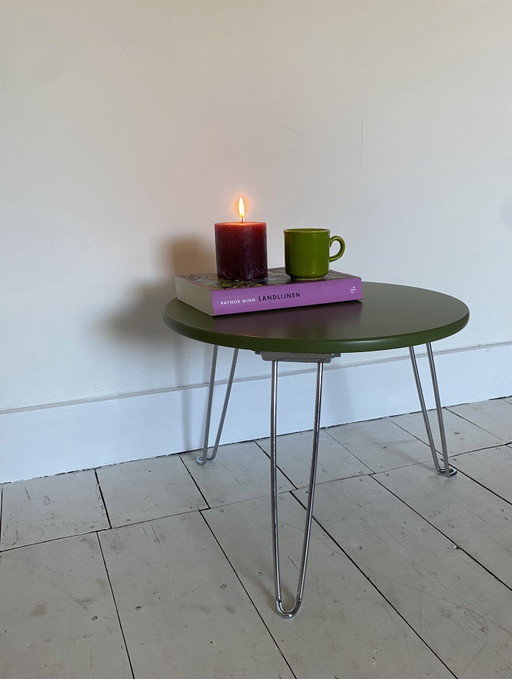 Table d'appoint Vintage Puhlmann avec pied chromé