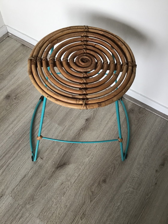 Sgabello vintage in rattan anni '50/'60 Rohé – Sgabelli, Metal (photo 2 of 8)