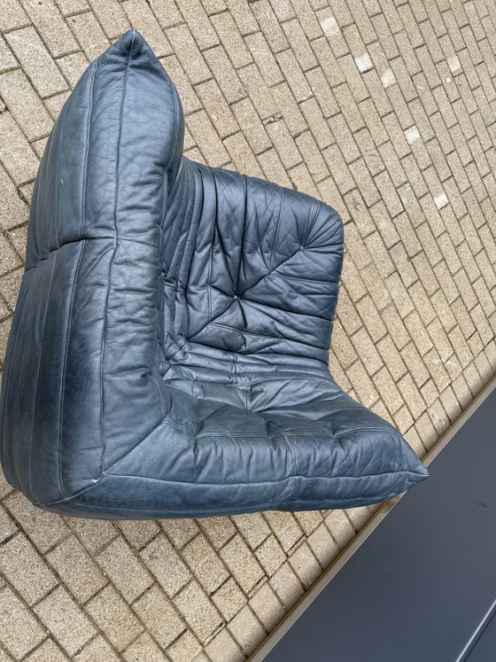 Image 1 of Borsa Ligne Roset Togo Corner 100% autentica in pelle originale Petrol Blue.