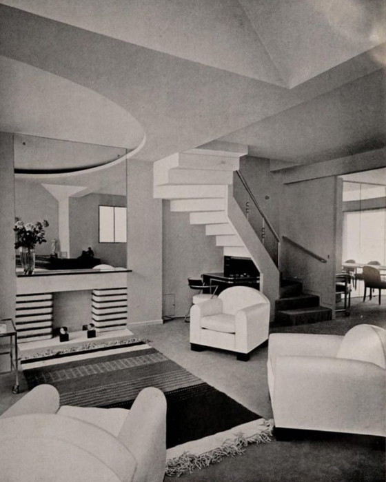 Image 1 of Paire de fauteuils club modernistes en palissandre, Jacques Adnet, 1931