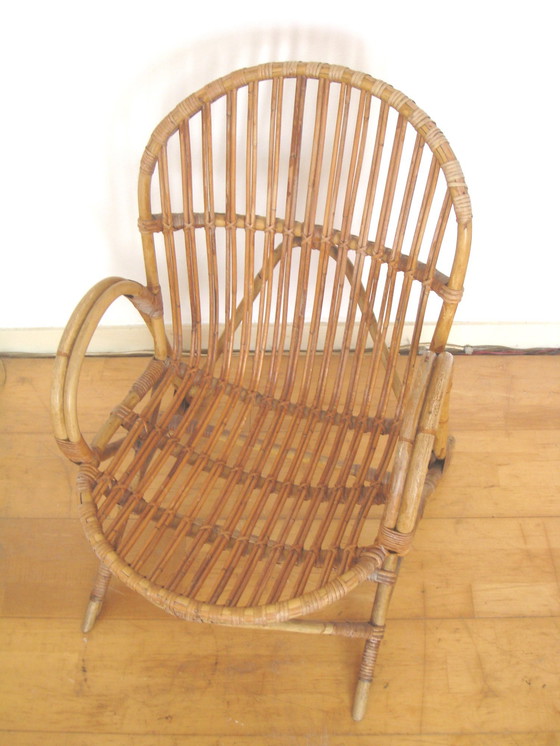 Image 1 of Midcentury vintaghe rattan armchair