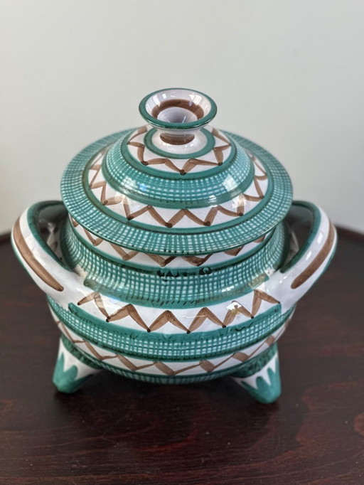 Ceramic tripod pot / tureen signed Robert Picault 1960'S