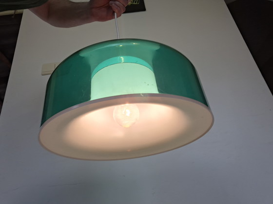 Image 1 of Massive Green vintage space age pendant lamp