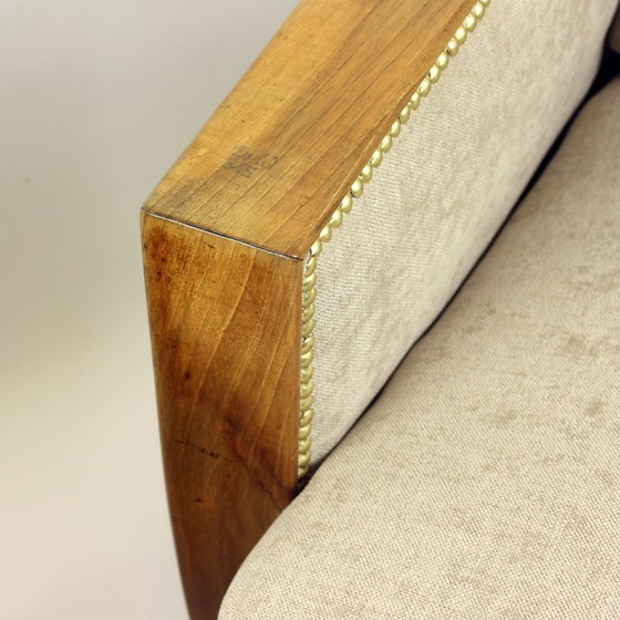 Image 1 of Set di due poltrone Art Déco in noce e tessuto, Cecoslovacchia, anni '30