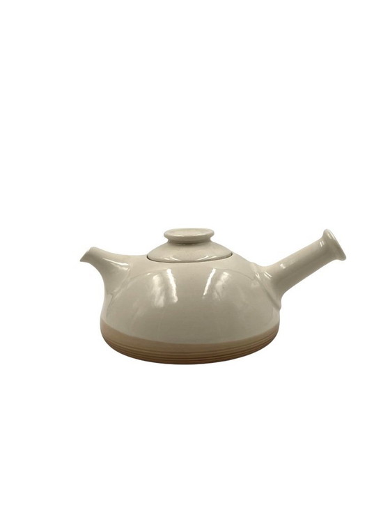 Image 1 of Teekanne aus cremefarbenem Kunststein im Mid-Century-Modern-Stil, Franco Bucci, Italien, ca. 1970