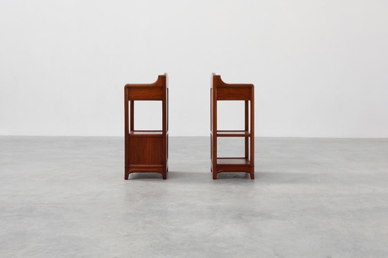 Image 1 of Pareja de mesillas de noche Art Nouveau con tapa de mármol de Paul Alexandre Dumas, Francia ca. 1910