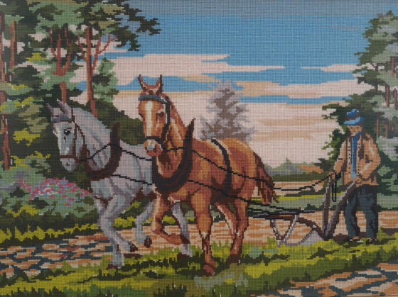 Image 1 of Tableau "Le fermier", design scandinave, années 1970