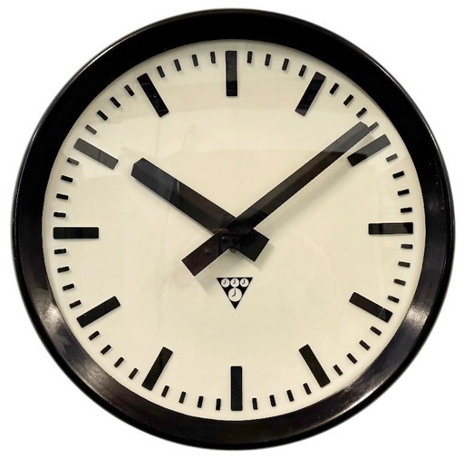 Industrial Bakelite Factory Wall Clock from Pragotron, 1960s