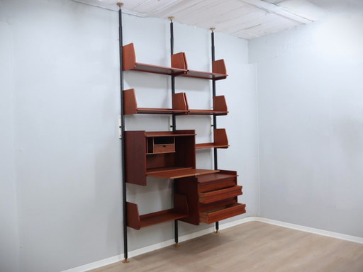Mid-Century Italian modular wall unit with folding desk 1950s