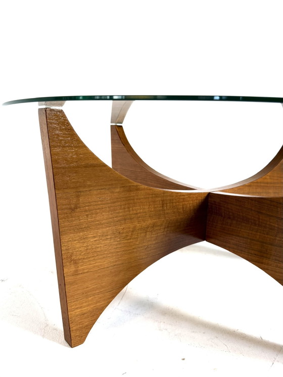 Image 1 of Vintage teak & glass coffee table '60