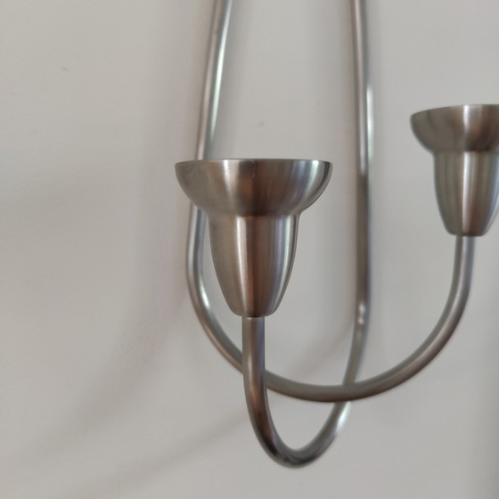 Wandkandelaar genaamd "Swing" van het Deense merk Georg Jensen – Kandelaars en kaarsen, rvs (photo 7 of 10)
