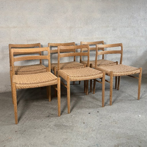 Sillas de comedor de roble de Søren Willadsen: diseño vintage danés restaurado