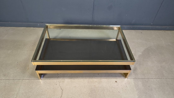 Image 1 of Vintage two tier belgochrom 23kt coffee table, 1970s