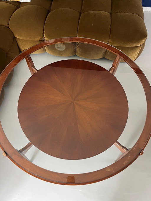 Table Basse Ronde Vintage Teck Design Danois Mid-Century Modern