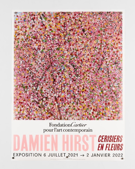 Image 1 of Cerisiers en Fleurs – Originele tentoonstellingsposter van Damien Hirst – Hedendaagse kunst – 80x60 cm