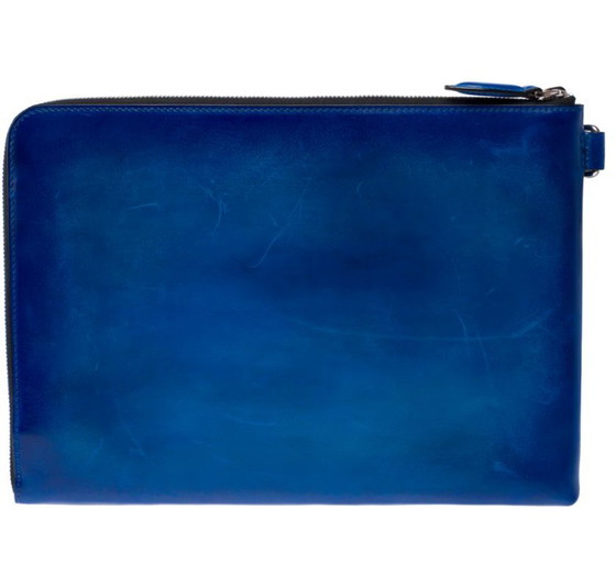 Image 1 of Borsa NON SIGNE / UNSIGNED in Cuir Bleu - 103447