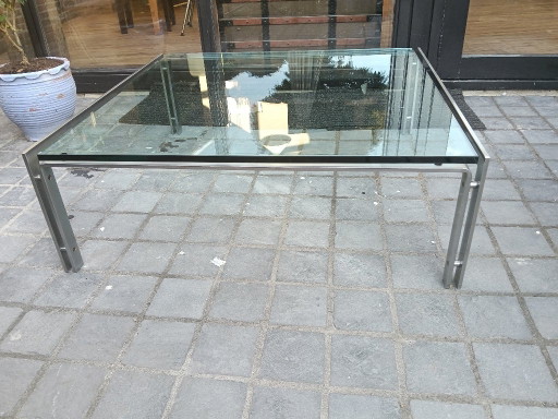 Tavolino da caffè Metaform M-1 – salontafels, Glass, Metal (photo 2 of 5)