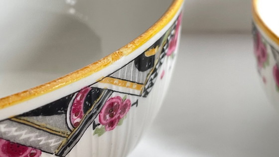 Image 1 of Insalatiere in porcellana MEHUN, decoro Art Déco