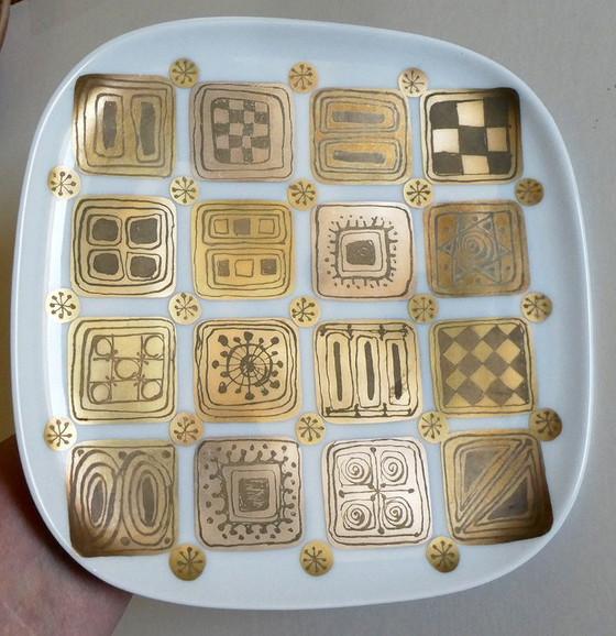 Image 1 of Rare offering bowl / plate, Rosenthal, Björn Wiinblad, porcelain, gold